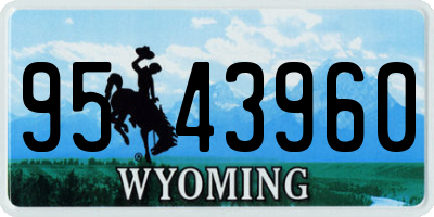 WY license plate 9543960