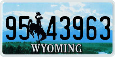 WY license plate 9543963