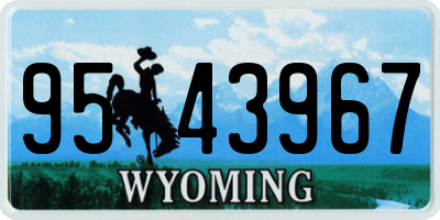 WY license plate 9543967