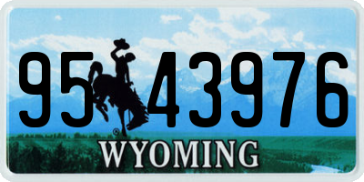 WY license plate 9543976