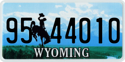 WY license plate 9544010