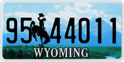 WY license plate 9544011