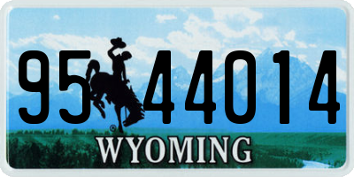 WY license plate 9544014