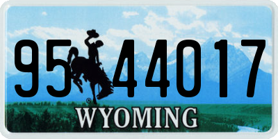 WY license plate 9544017
