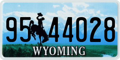 WY license plate 9544028