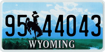 WY license plate 9544043