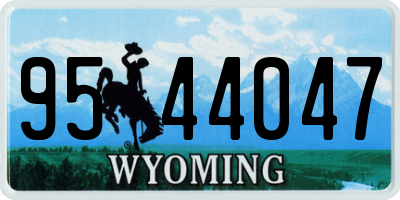 WY license plate 9544047