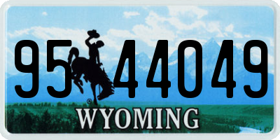 WY license plate 9544049