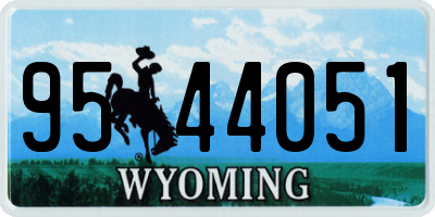 WY license plate 9544051