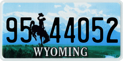 WY license plate 9544052