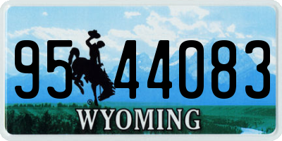 WY license plate 9544083