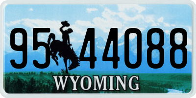 WY license plate 9544088