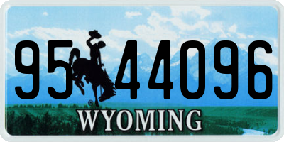 WY license plate 9544096