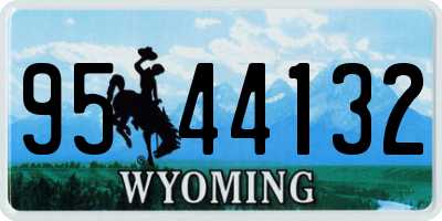 WY license plate 9544132