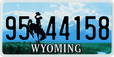 WY license plate 9544158