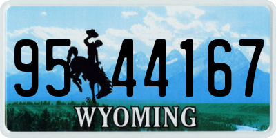 WY license plate 9544167