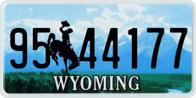WY license plate 9544177