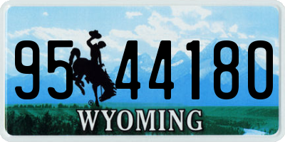 WY license plate 9544180