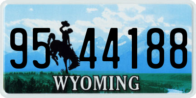 WY license plate 9544188