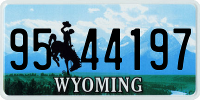 WY license plate 9544197