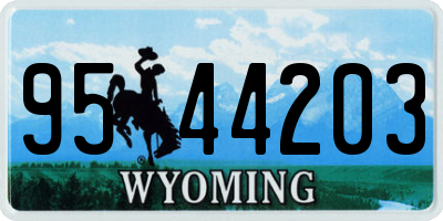 WY license plate 9544203