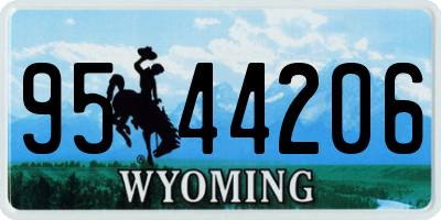 WY license plate 9544206