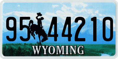 WY license plate 9544210