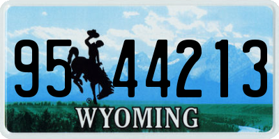 WY license plate 9544213