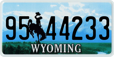 WY license plate 9544233