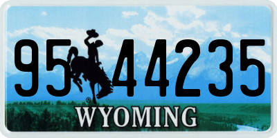 WY license plate 9544235