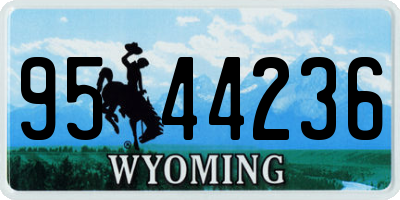 WY license plate 9544236