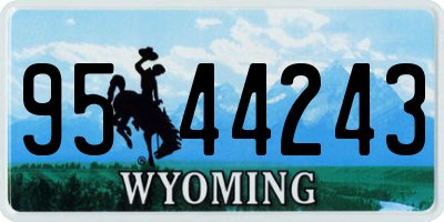 WY license plate 9544243