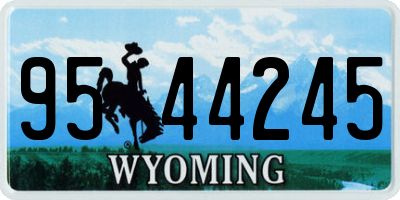 WY license plate 9544245