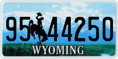 WY license plate 9544250