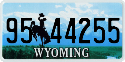 WY license plate 9544255