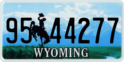 WY license plate 9544277