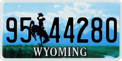 WY license plate 9544280