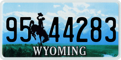 WY license plate 9544283