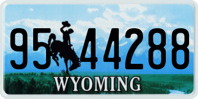 WY license plate 9544288