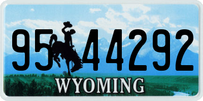 WY license plate 9544292