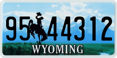 WY license plate 9544312