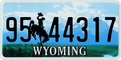 WY license plate 9544317