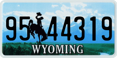 WY license plate 9544319