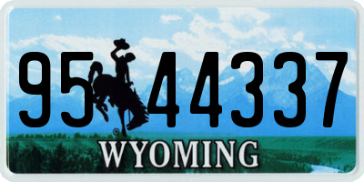 WY license plate 9544337