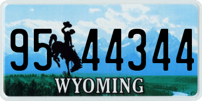 WY license plate 9544344