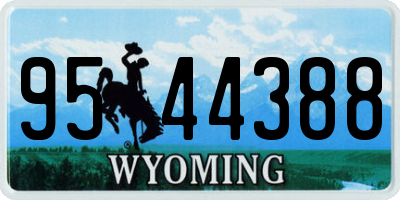 WY license plate 9544388