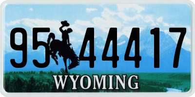 WY license plate 9544417