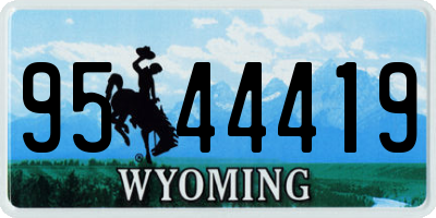 WY license plate 9544419