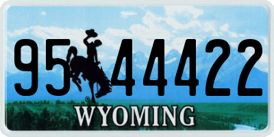 WY license plate 9544422
