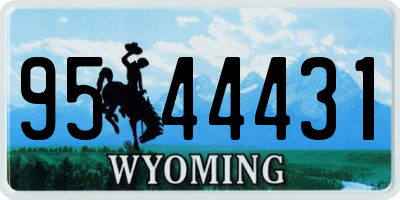 WY license plate 9544431